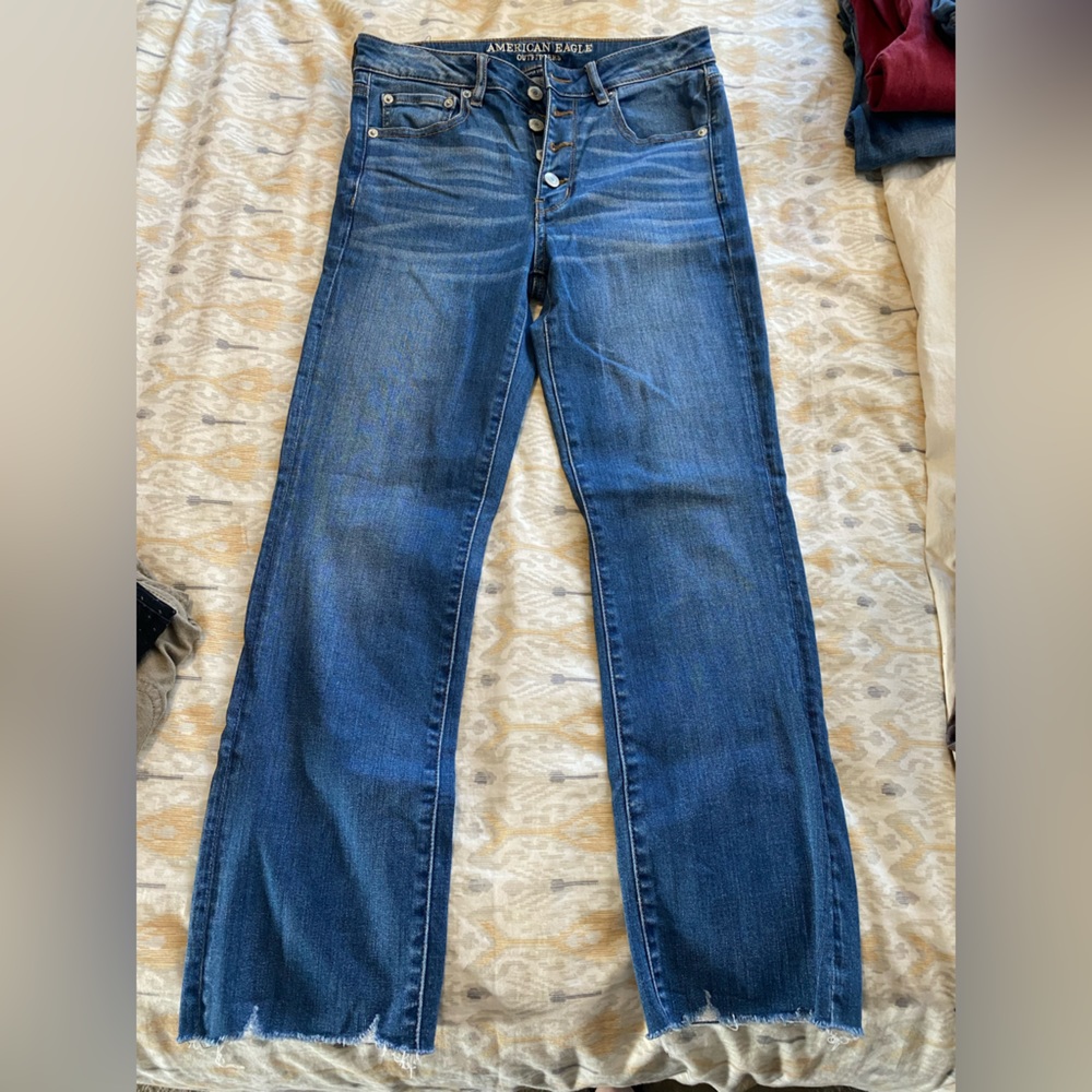 American eagle button up super stretch crop size 6